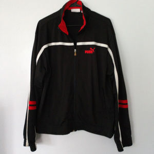 PUMA Mens Tracksuit Track Top Black White Red - M
